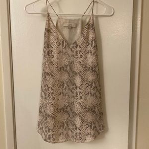 Loft pink snakeskin tank top